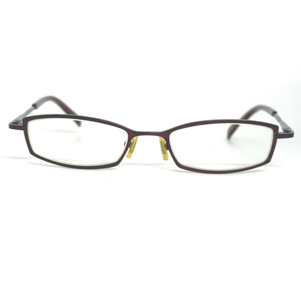 Marchon Eyeglasses Metal Frame Rectangular Burgundy Blue‎ Glasses 135 21180